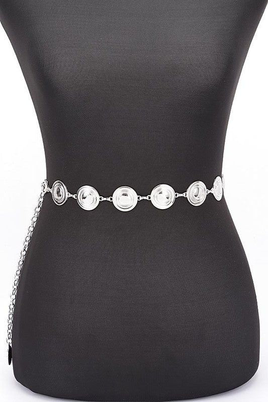 Metal Disk Fashion Chain Belt Minimalist Adjustable