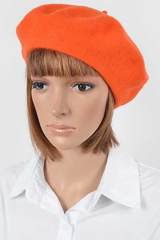Wool Blend Beret Minimalist Everyday Wear Accessory