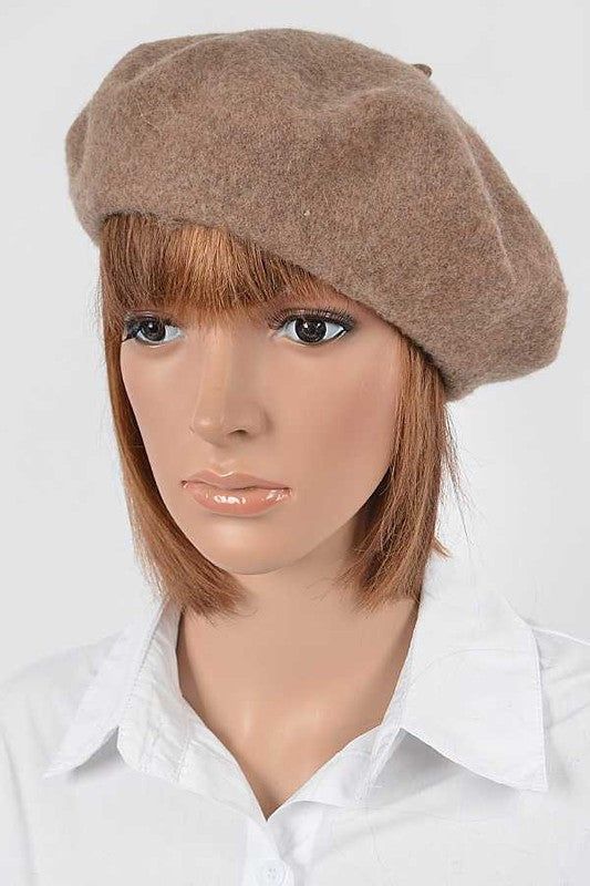 Wool Blend Beret Minimalist Everyday Wear Accessory