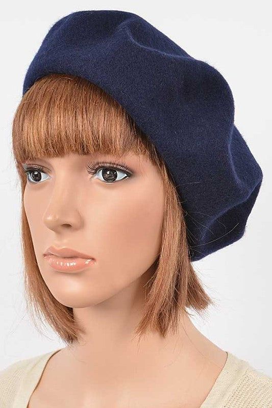 Wool Blend Beret Minimalist Everyday Wear Accessory