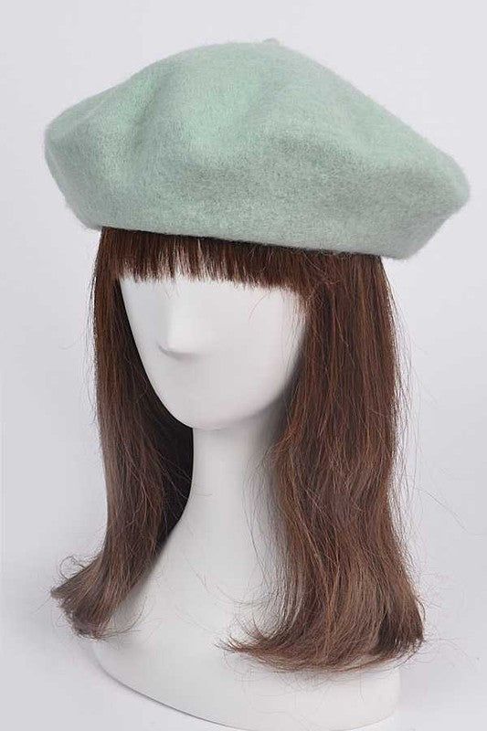 Wool Blend Beret Minimalist Everyday Wear Accessory