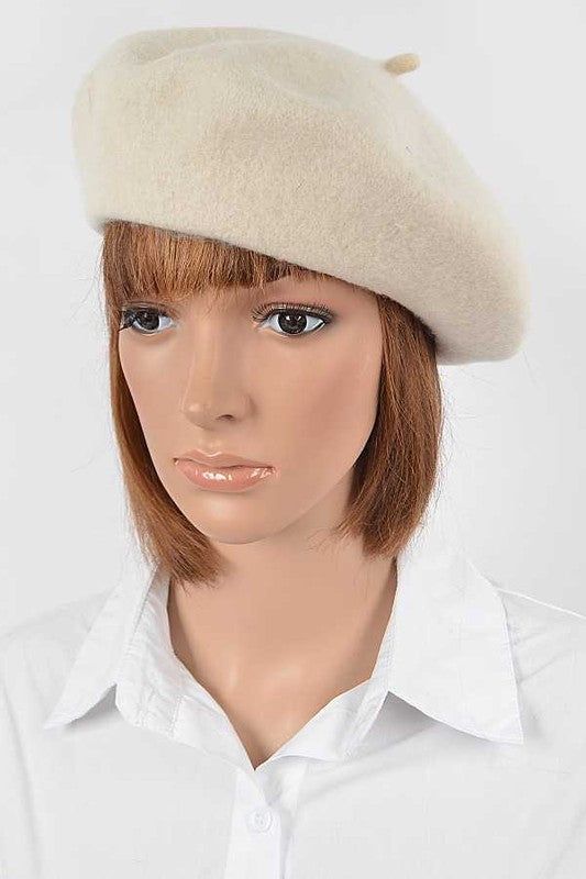 Wool Blend Beret Minimalist Everyday Wear Accessory