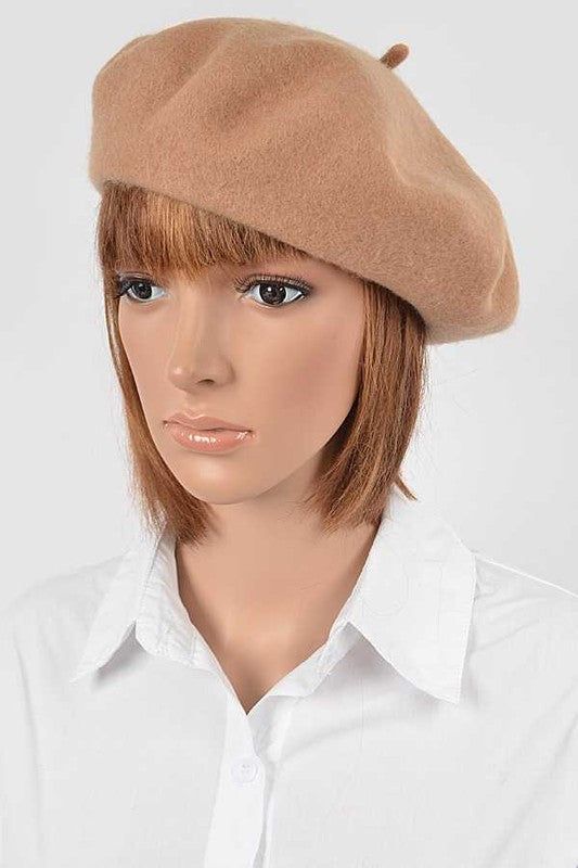 Wool Blend Beret Minimalist Everyday Wear Accessory