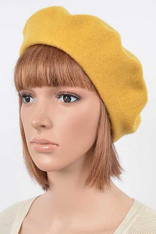 Wool Blend Beret Minimalist Everyday Wear Accessory