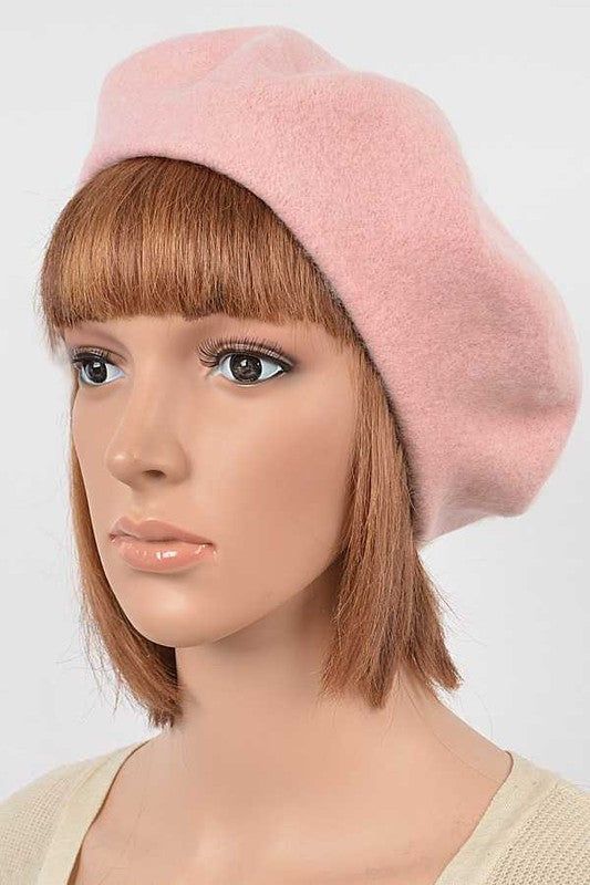 Wool Blend Beret Minimalist Everyday Wear Accessory