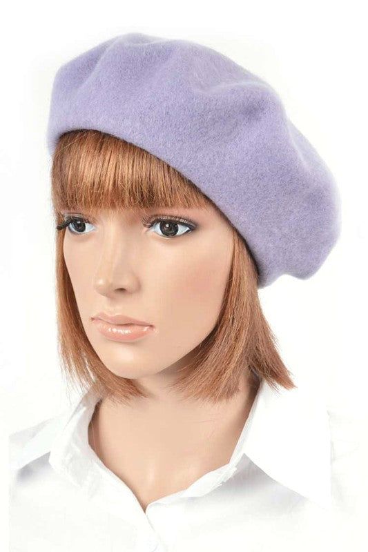 Wool Blend Beret Minimalist Everyday Wear Accessory