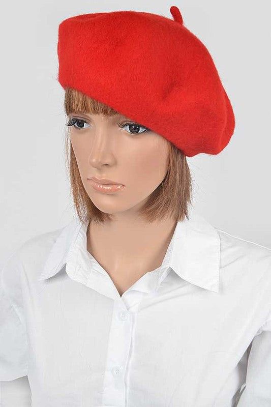 Wool Blend Beret Minimalist Everyday Wear Accessory