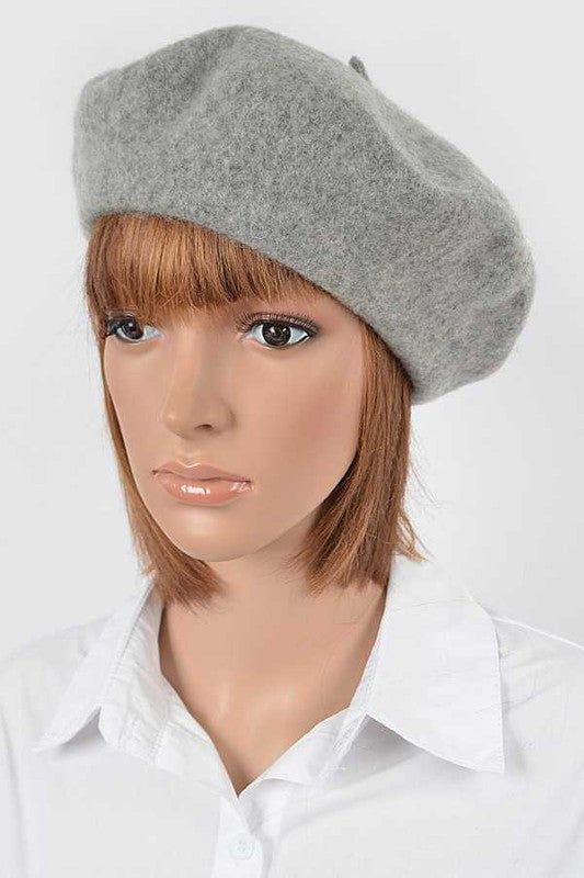 Wool Blend Beret Minimalist Everyday Wear Accessory