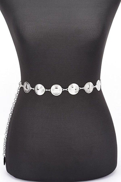 Metal Disk Fashion Chain Belt Minimalist Adjustable