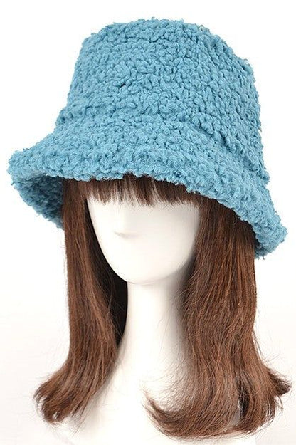 Shearling Faux Fur Bucket Hat One Size Ultra Minimalist