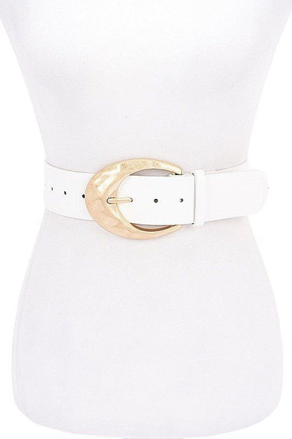 Oval Buckle Belt PremiumPolyurethane ModernMinimalist