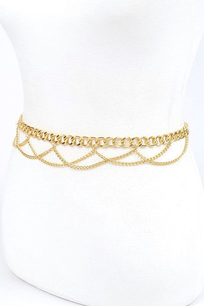 Curtain Chain Belt Modern Mixed Metals Clasp Closure